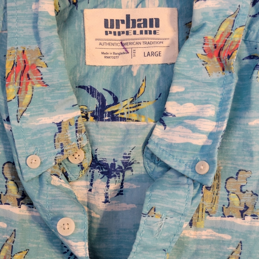Urban Pipeline Tropical Button Down Shirt